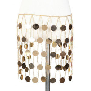 Round Metal Coins Body Skirt Chain - Gold